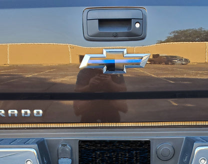 Precut BLUE LINE Bowtie DECALS For Chevy Silverado Tahoe Colorado Emblem