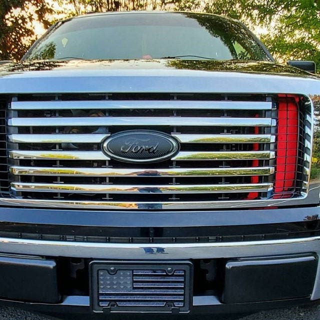 2009-2014 F150 Carbon Blackout Emblem Overlay DECALS Compatible with Ford F-150 | Front & Rear Set