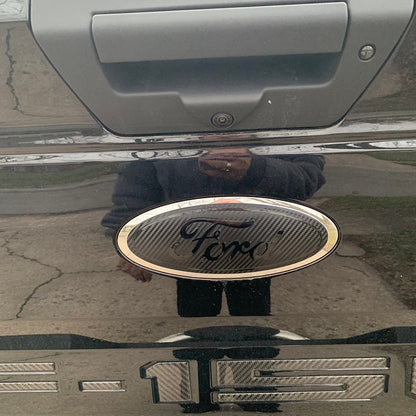 2017-2019 f250 f350 Carbon Blackout Emblem Overlay DECALS 