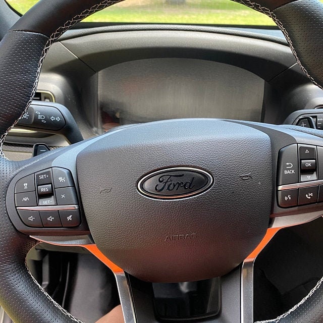 Charcoal Grey/Black Steering Wheel Vinyl Decal Compatible with Ford Air Bag Emblem Overlay Decal