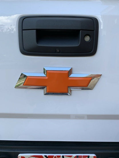2014-2015 Silverado 1500 Precut Bowtie Emblem Overlay DECALS Compatible With Chevy | Front & Rear Set