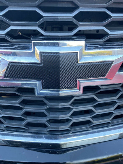 2015-2019 Silverado 2500 Precut Bowtie Emblem Overlay DECALS Compatible With Chevy | Front & Rear Set